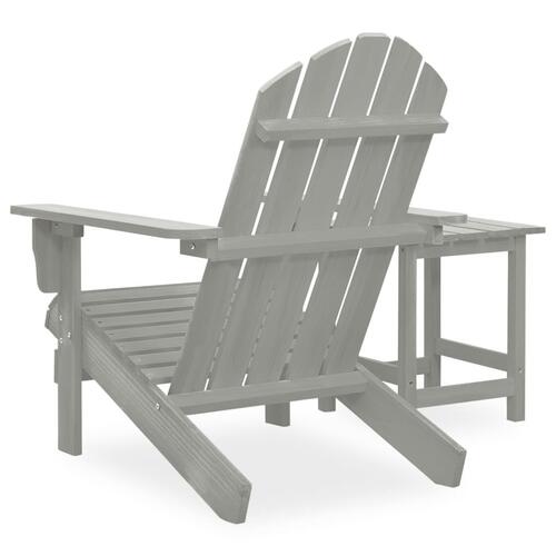 Adirondack-havestol med bord massivt grantræ grå