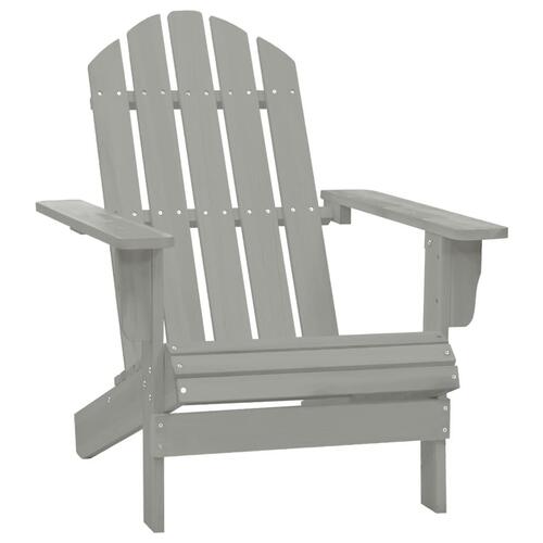 Adirondack-havestol med bord massivt grantræ grå