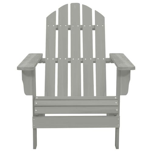Adirondack-havestol med bord massivt grantræ grå