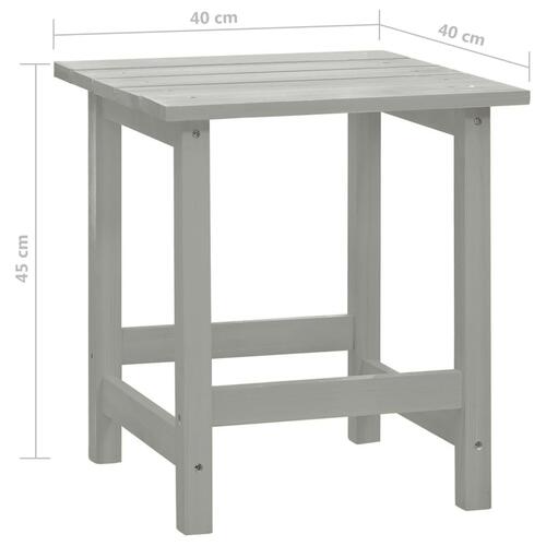 Adirondack-havestol med bord massivt grantræ grå
