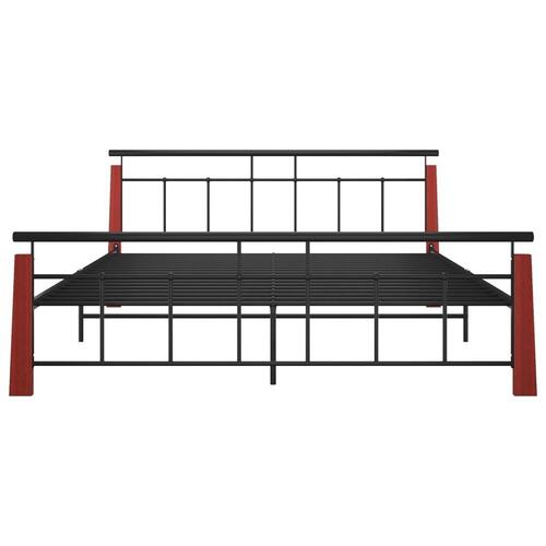Sengestel 180x200 cm metal og massivt egetræ
