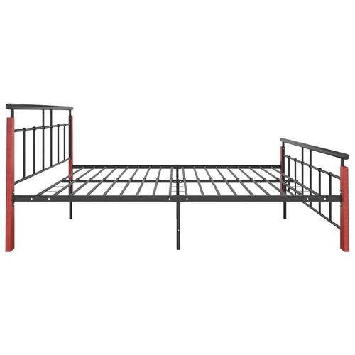 Sengestel 180x200 cm metal og massivt egetræ