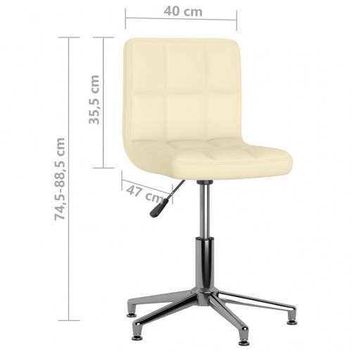 Drejelig kontorstol kunstlæder cremefarvet