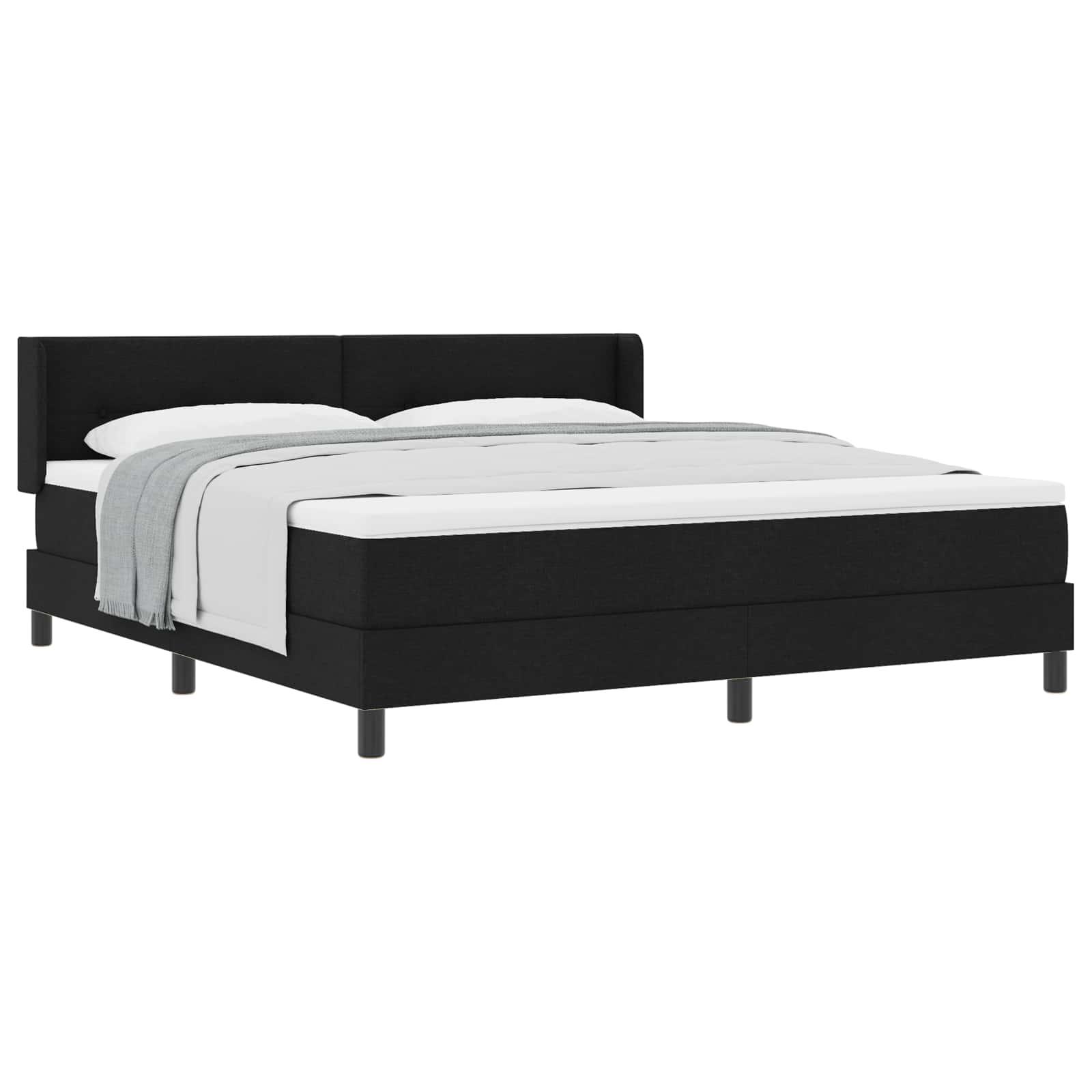 Kontinentalseng med madras Sort 200 x 180 cm Polyester billede