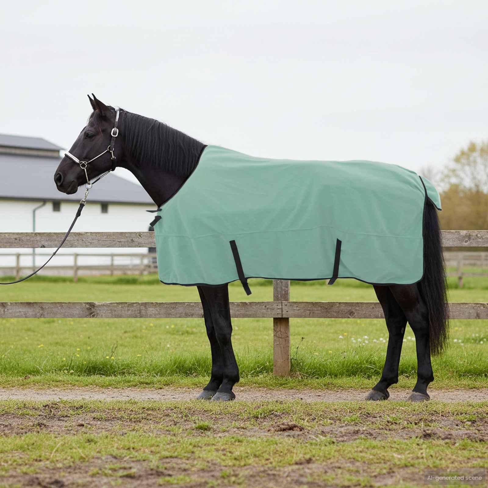 Hestetæppe - speciel grøn 135 cm, polyester billede