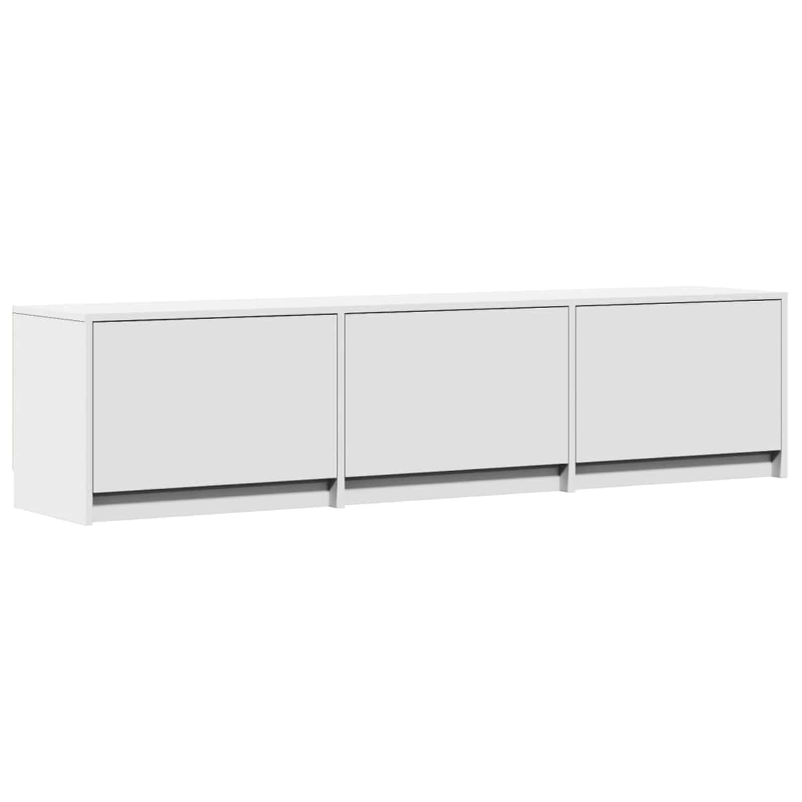 TV-skab med LED Hvid 165 x 34 x 40 cm Konstrueret træ billede
