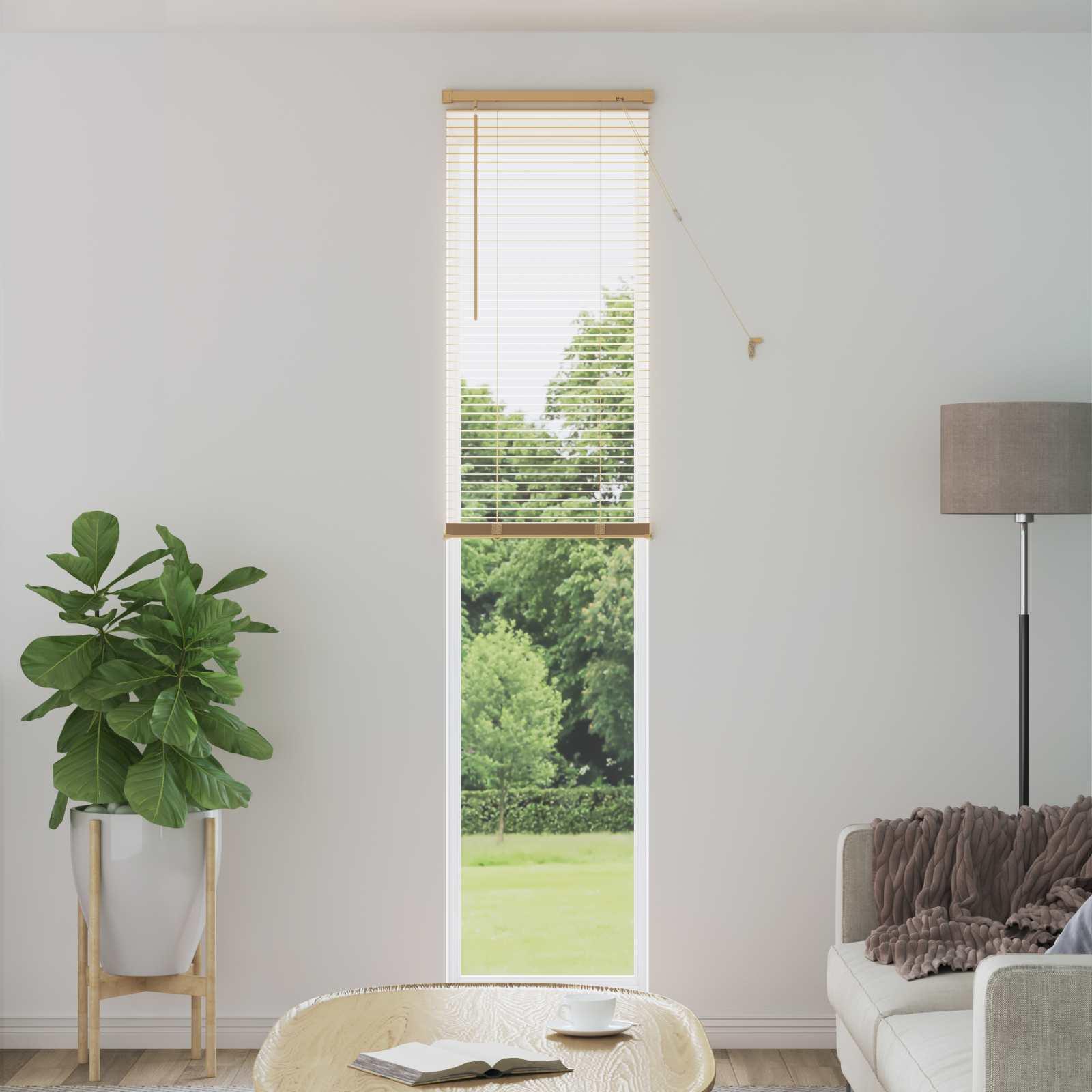 Persienner Indstillelig Lys Brun med Mønster 213 x 60 cm PVC billede
