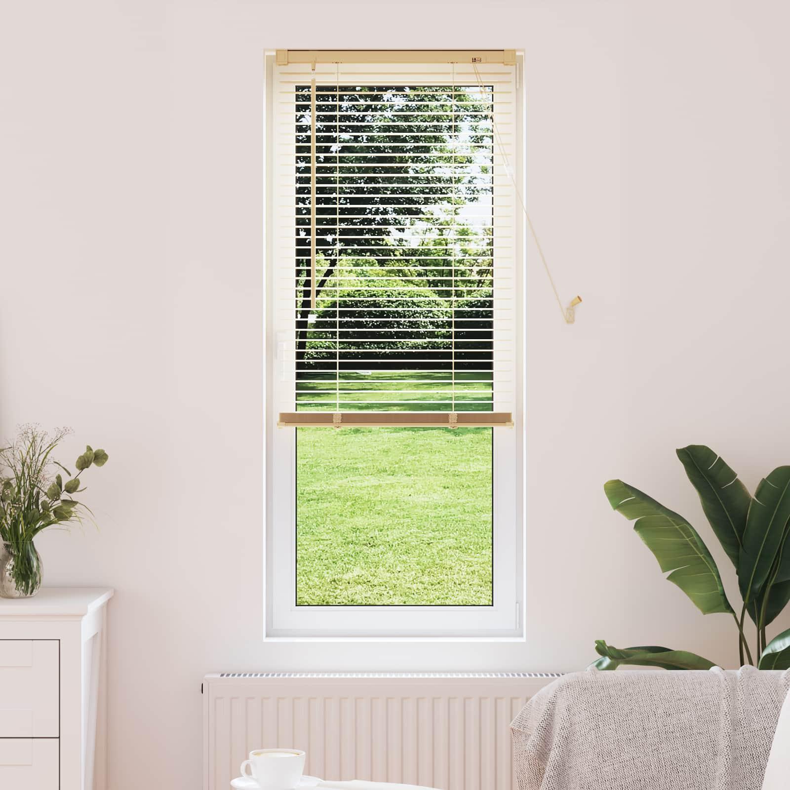 Persienner Indstillelig Lys Brun med Mønster 150 x 40 cm PVC billede