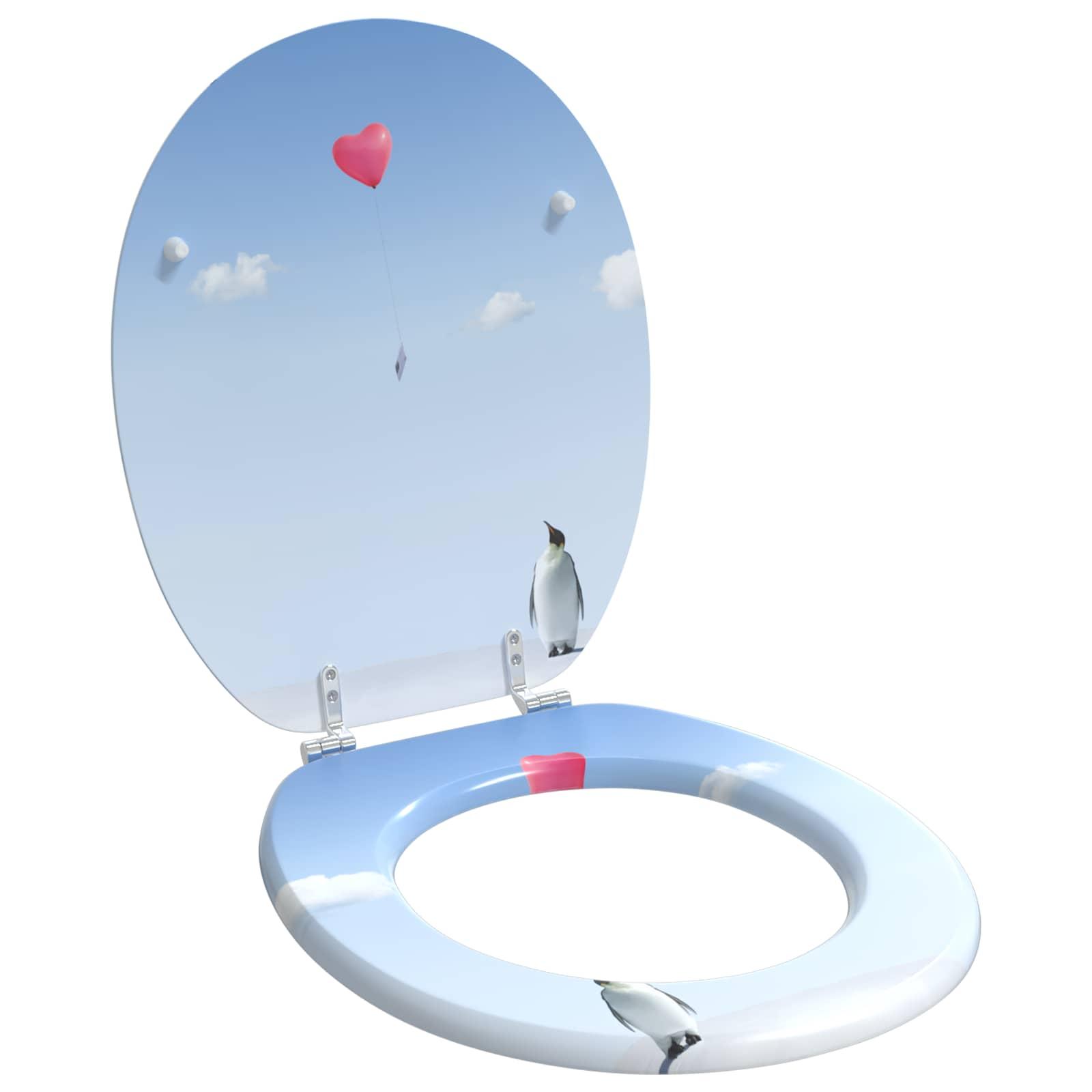 Toilet sæde Blå 44 x 38 cm MDF plade billede