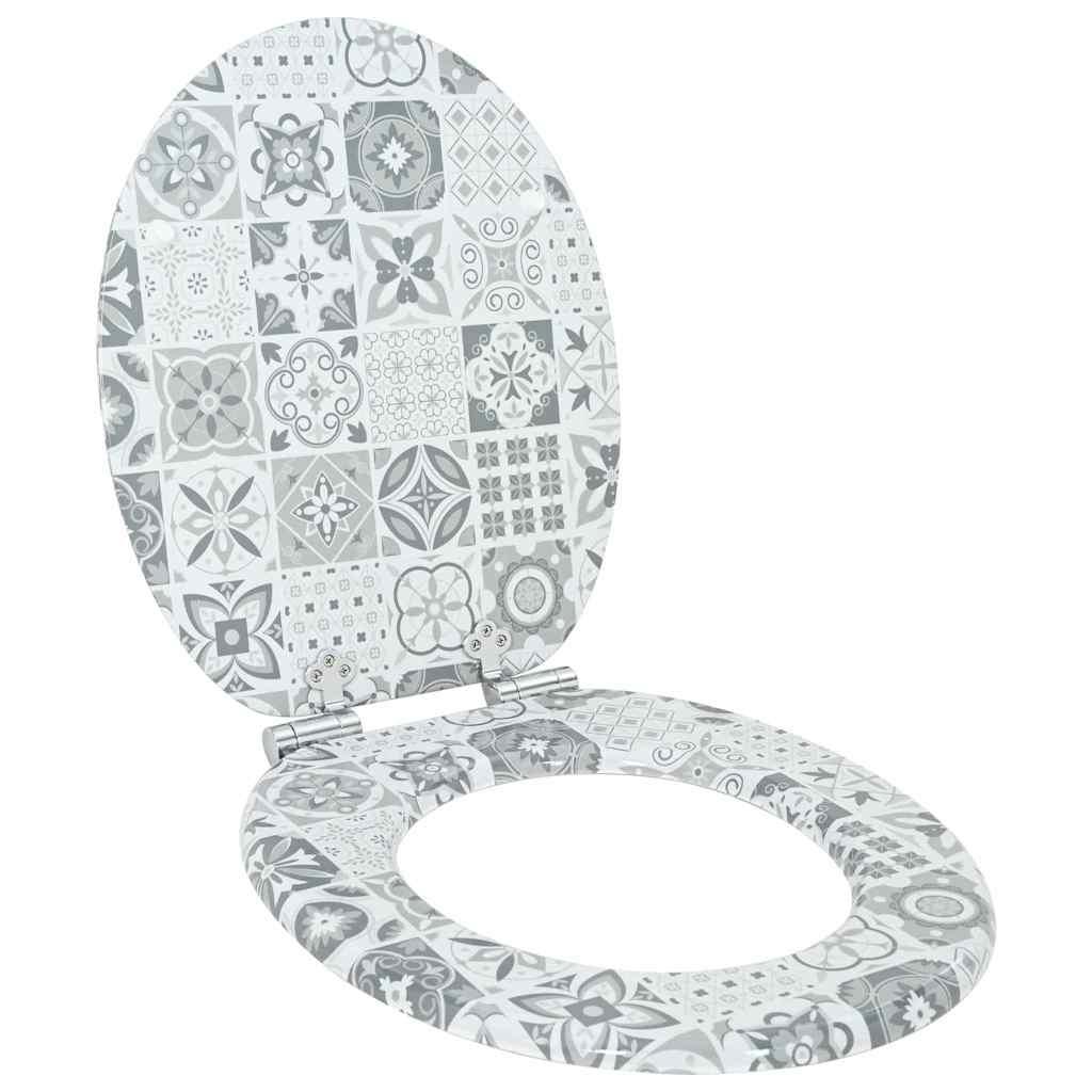 Toilet sæde Blå og Hvid Porcelæn 44 x 38 cm MDF plade billede