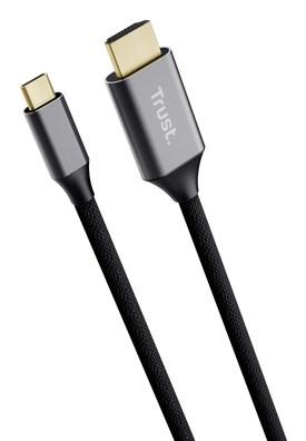 Trust 25630 USB-C til HDMI-kabel 2 m – sort/sølv billede