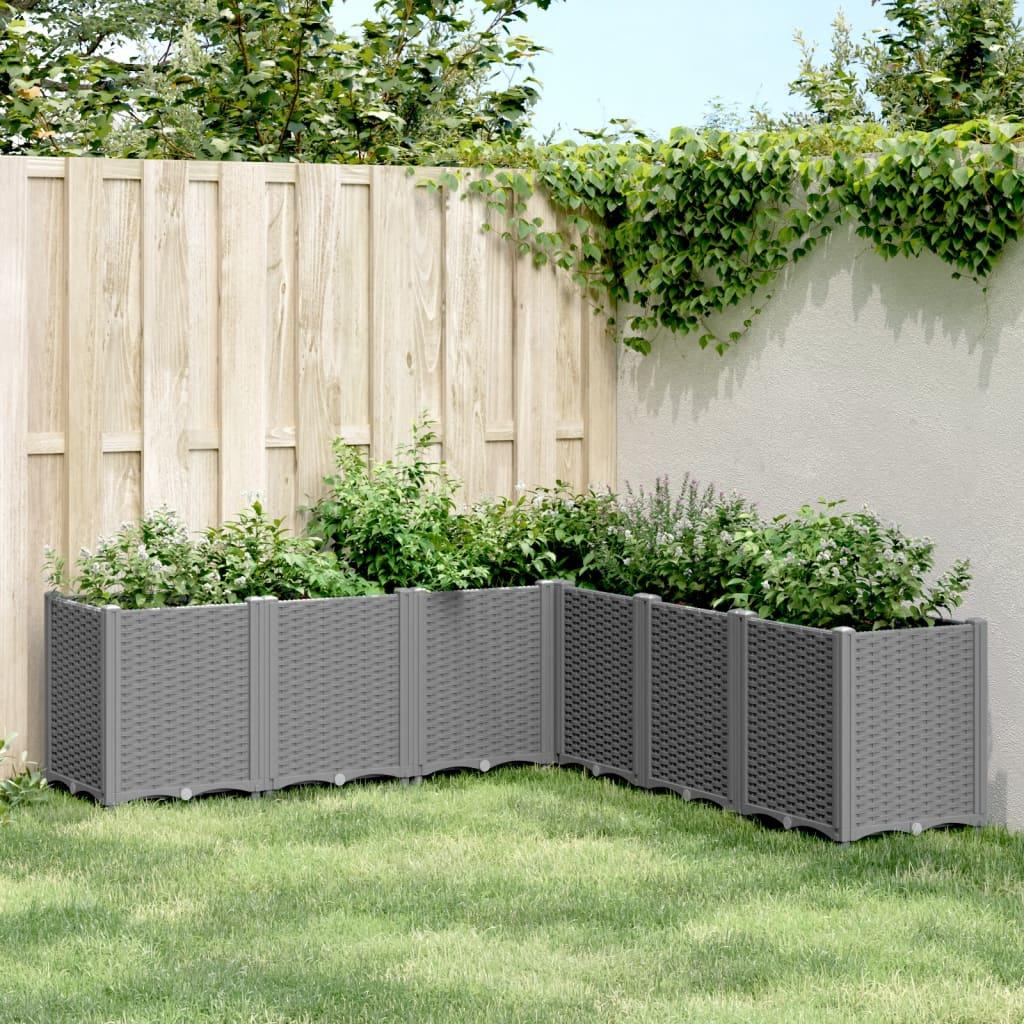 Plantekasse 160x160x53 cm PP lysegrå billede