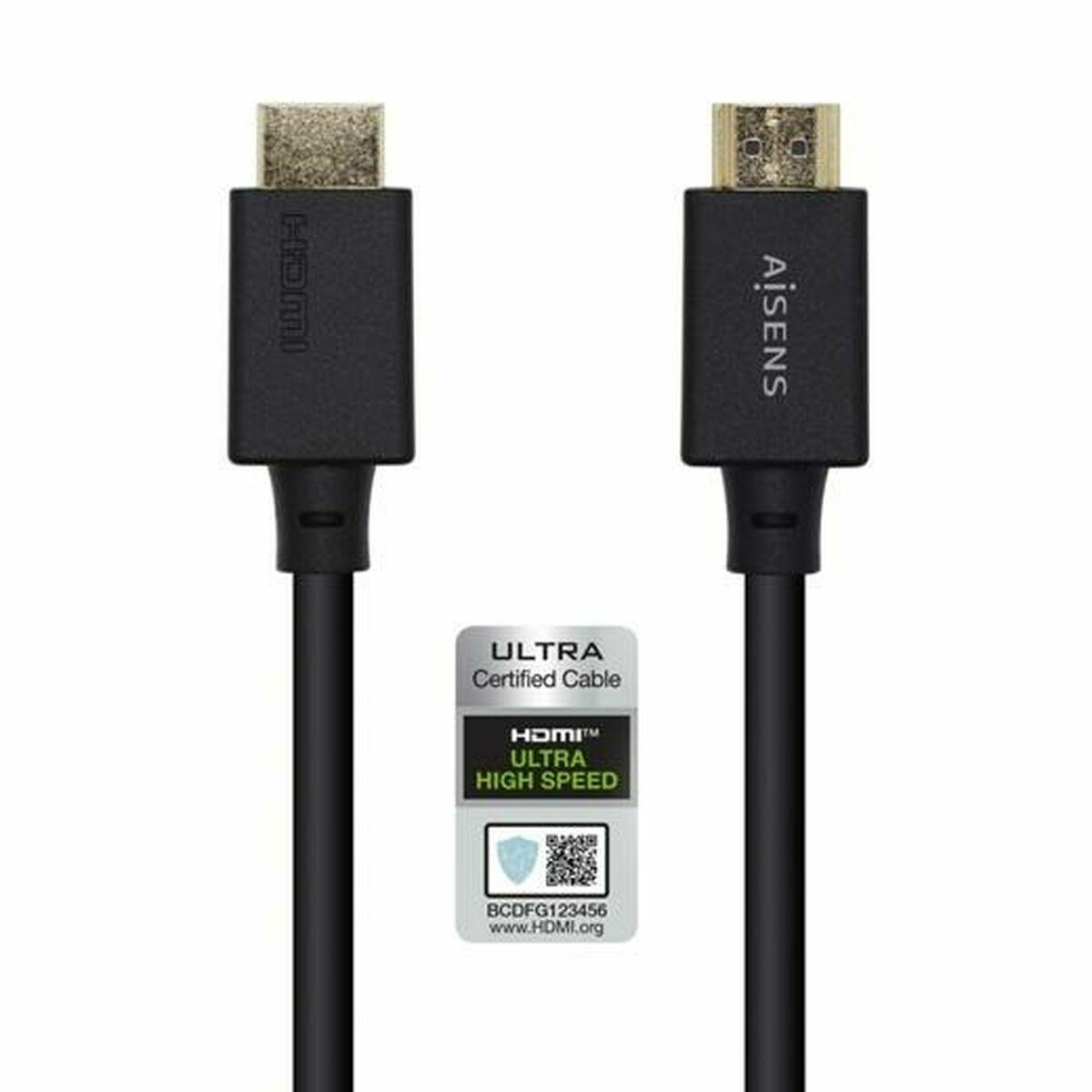 Aisens A150-0421 HDMI 2.1 kabel 1 m - 8K, sort billede
