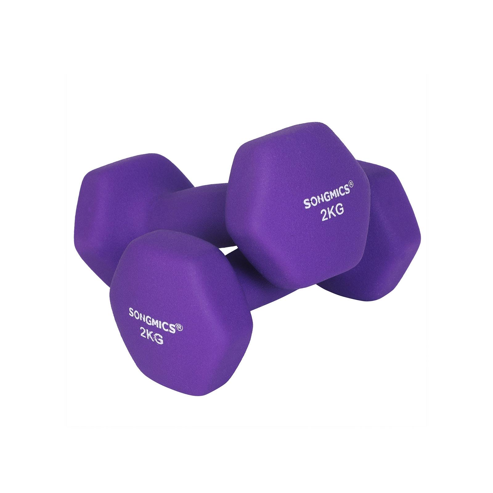 Håndvægte sæt – 2 x 2 kg neopren, skridsikre, lilla billede