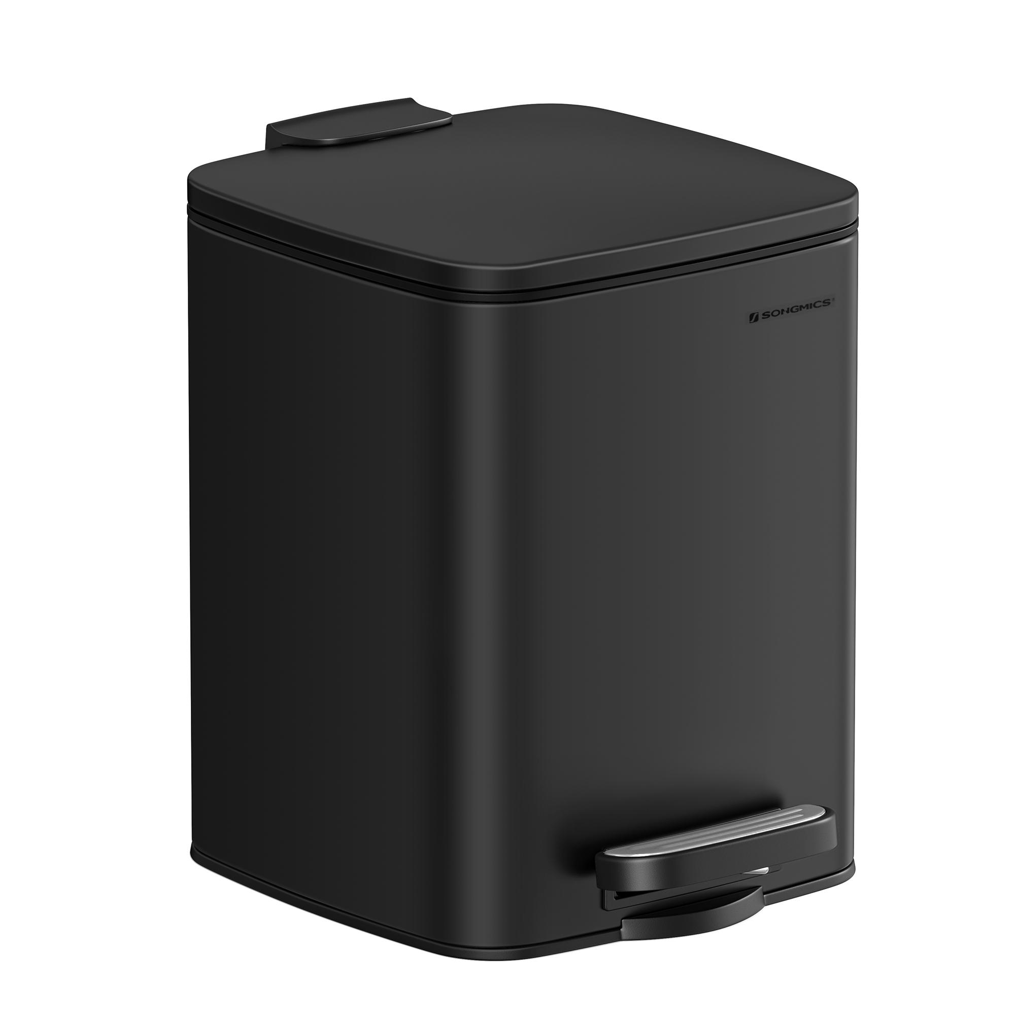 Pedalspand i stål med inderspand – soft close, 6 l, sort