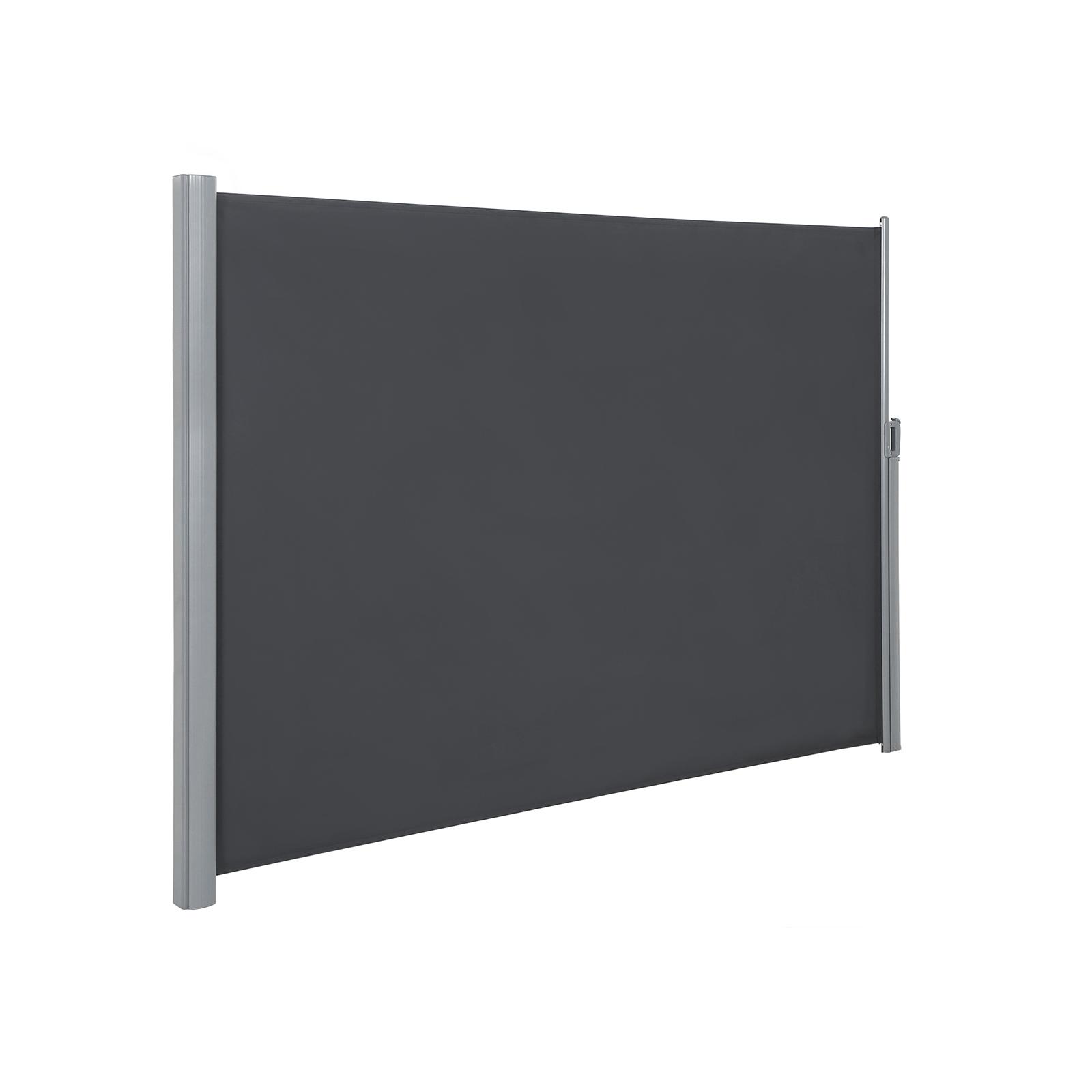 Sidemarkise 180 × 400 cm - læ, indbliksskjul og solafskærmning, røggrå
