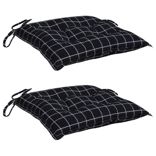 Stolehynder 2 stk. - 50×50×7 cm i oxfordstof, sort tern