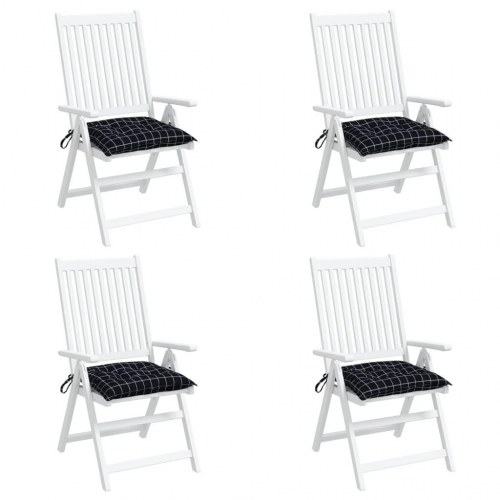 Stolehynder 4 stk. - 50×50×7 cm i oxfordstof, sort tern