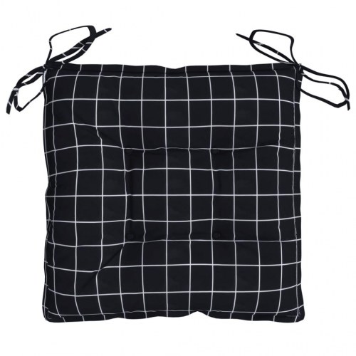 Stolehynder 4 stk. - 50×50×7 cm i oxfordstof, sort tern