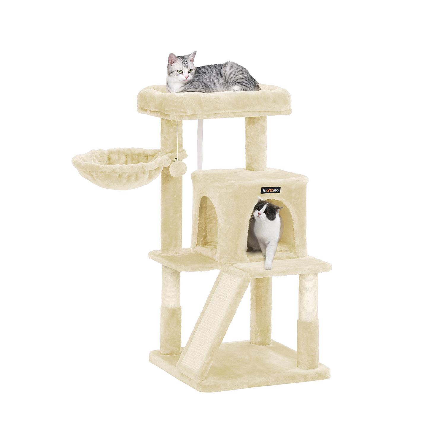 Kattetræ med ekstra bred liggeplads - beige PCT51M