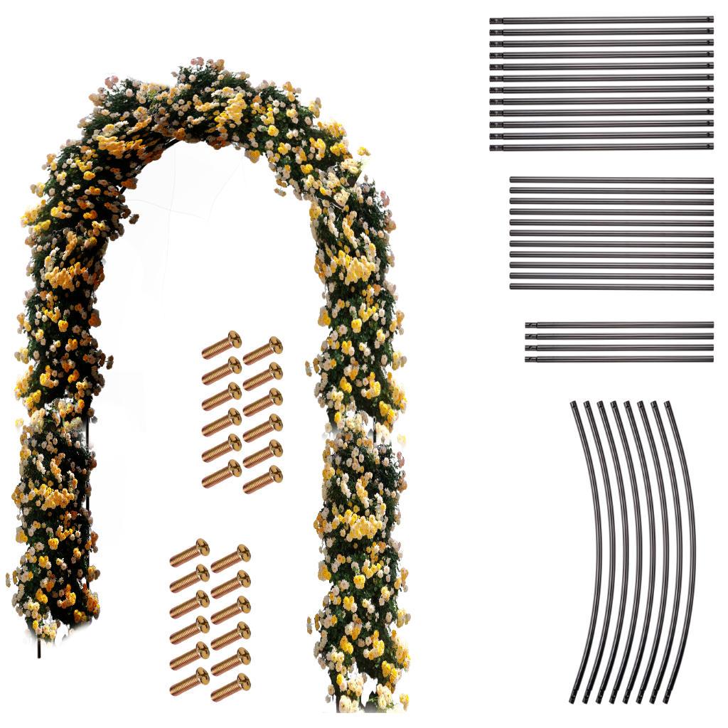 Havebue/pergola i metal - 240 × 140 cm, sort billede