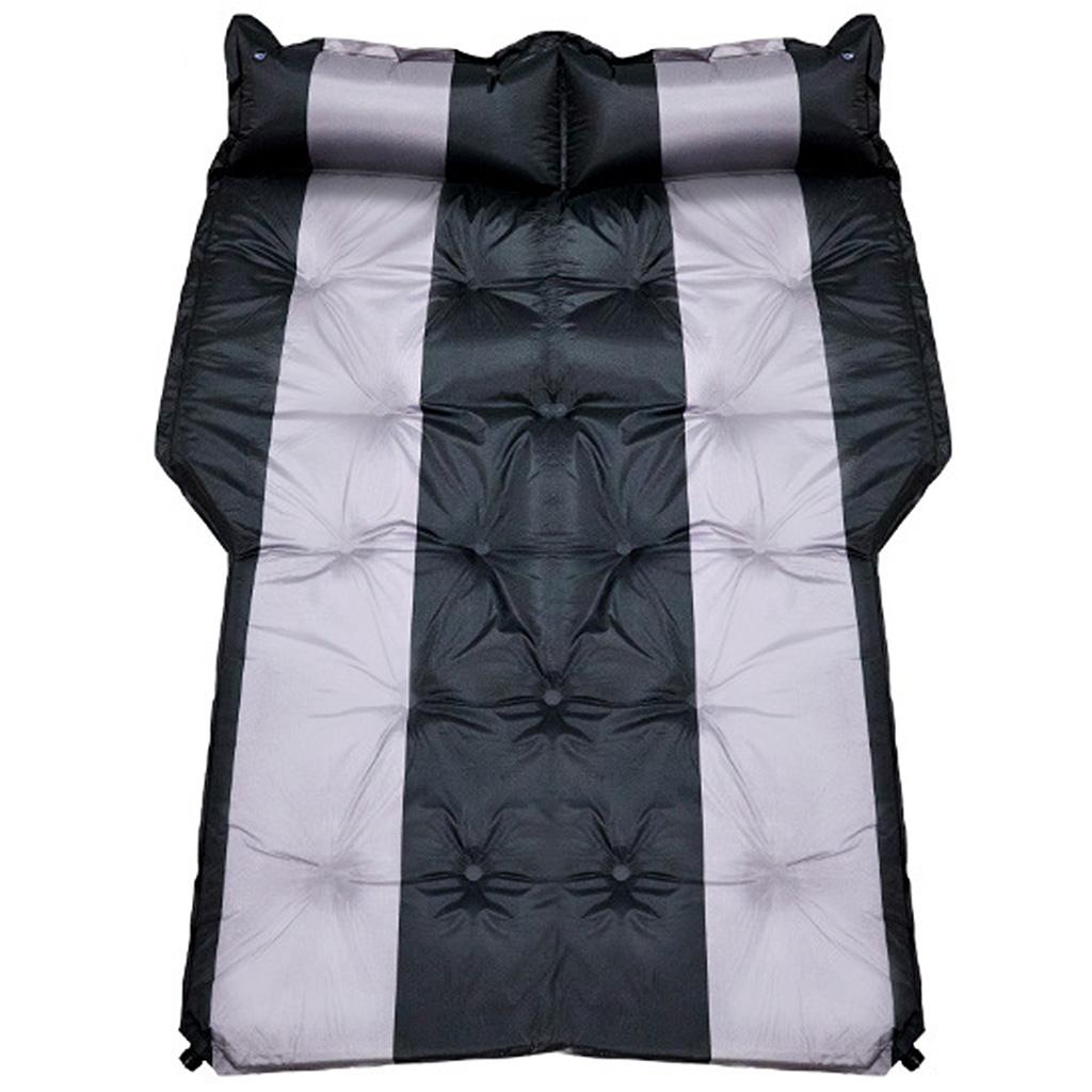 Oppustelig madras til bil - 180 × 120 cm - sort/sølv billede