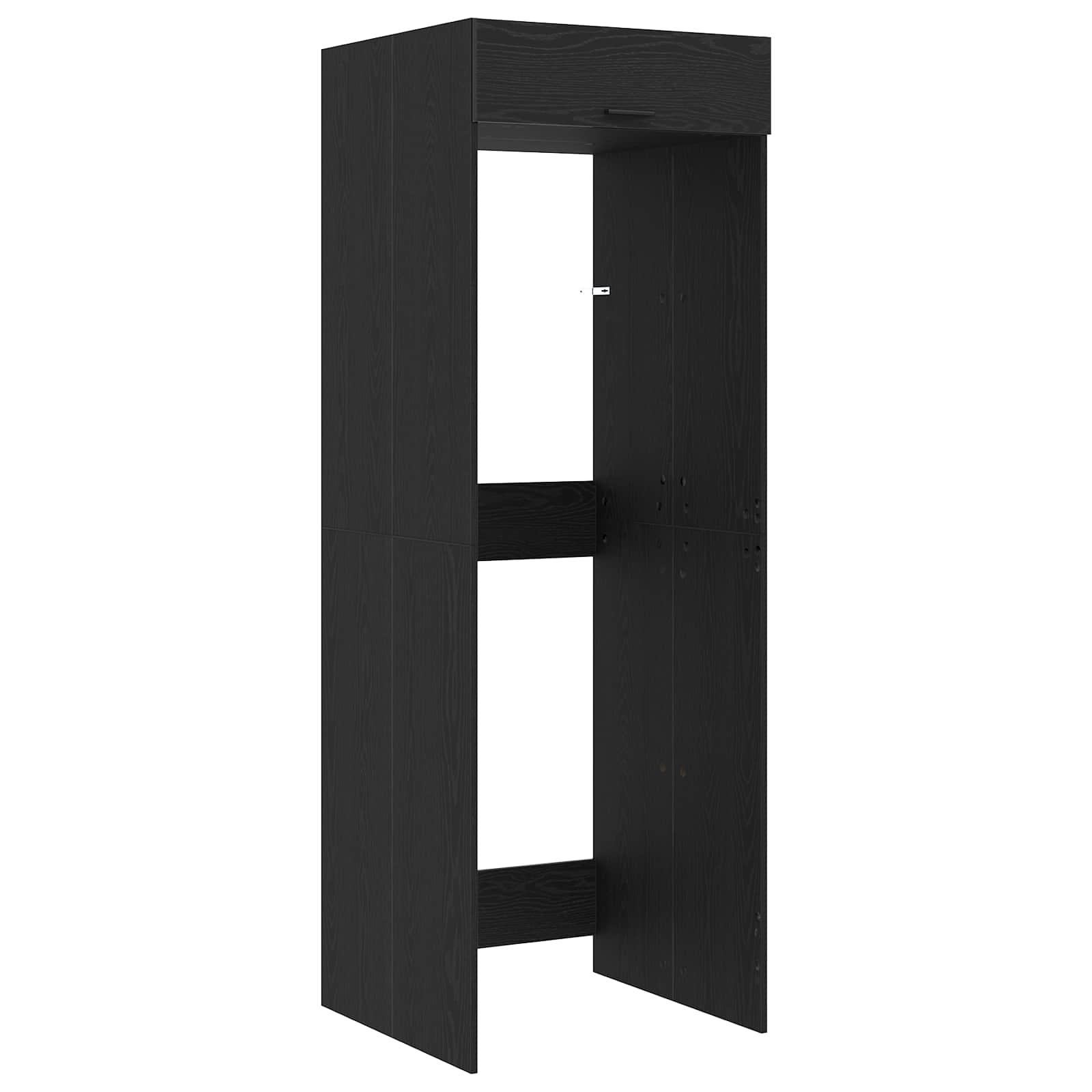 Vaskemaskineskab i sort eg 67,5 x 68 x 200 cm i konstrueret træ billede