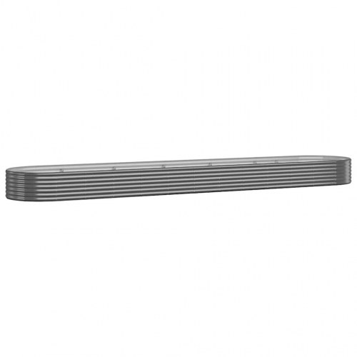 Plantekasse/højbed 600 × 140 × 36 cm - galvaniseret stål, antracitgrå