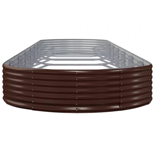 Plantekasse oval 600 × 140 × 36 cm - galvaniseret stål, brun