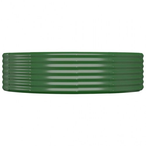 Oval plantekasse i galvaniseret stål - grøn, 214 x 140 x 36 cm