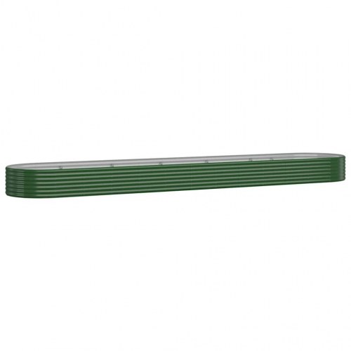 Plantekasse i galvaniseret stål 507 x 100 x 36 cm - grøn