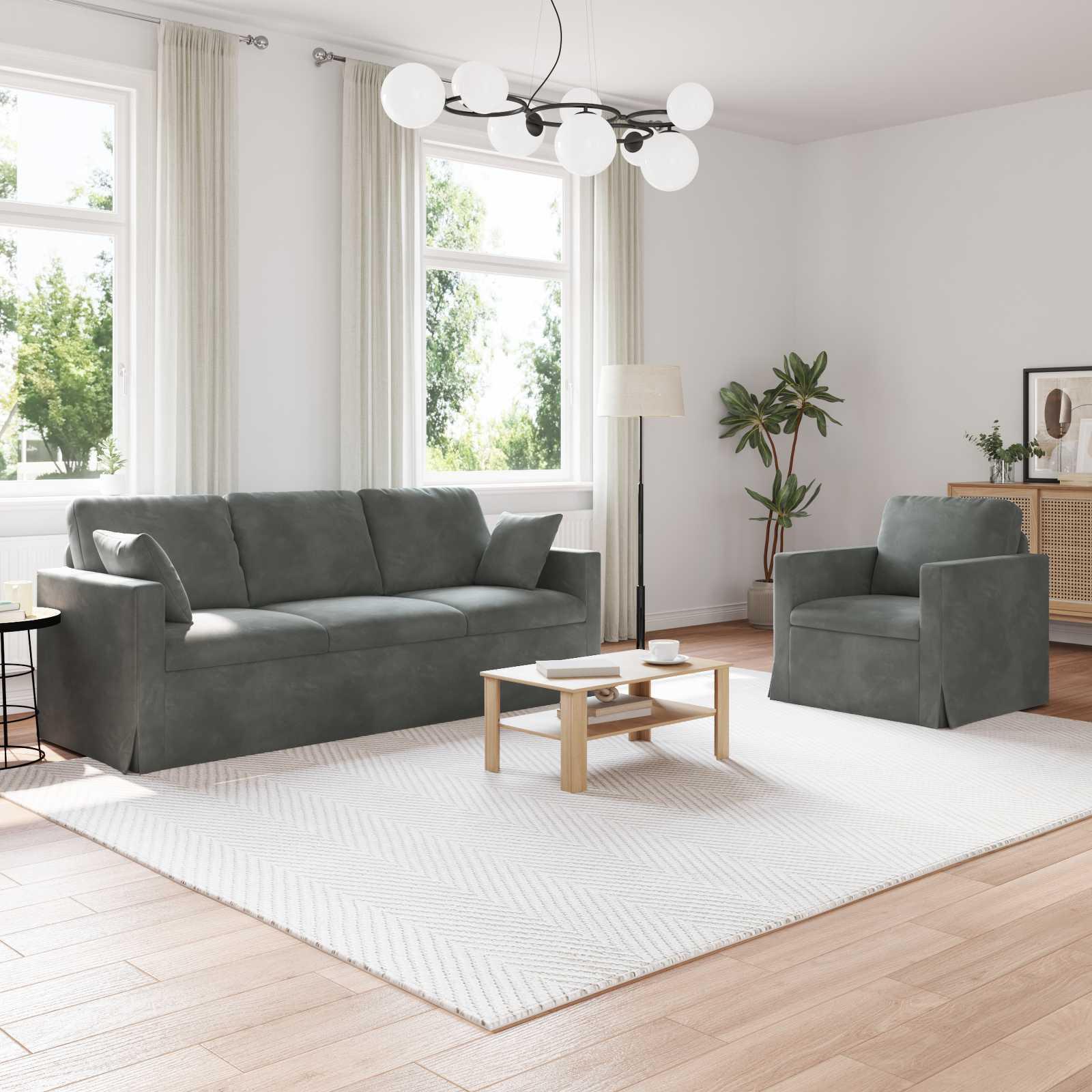Sofa 2 stk Mørkegrå billede