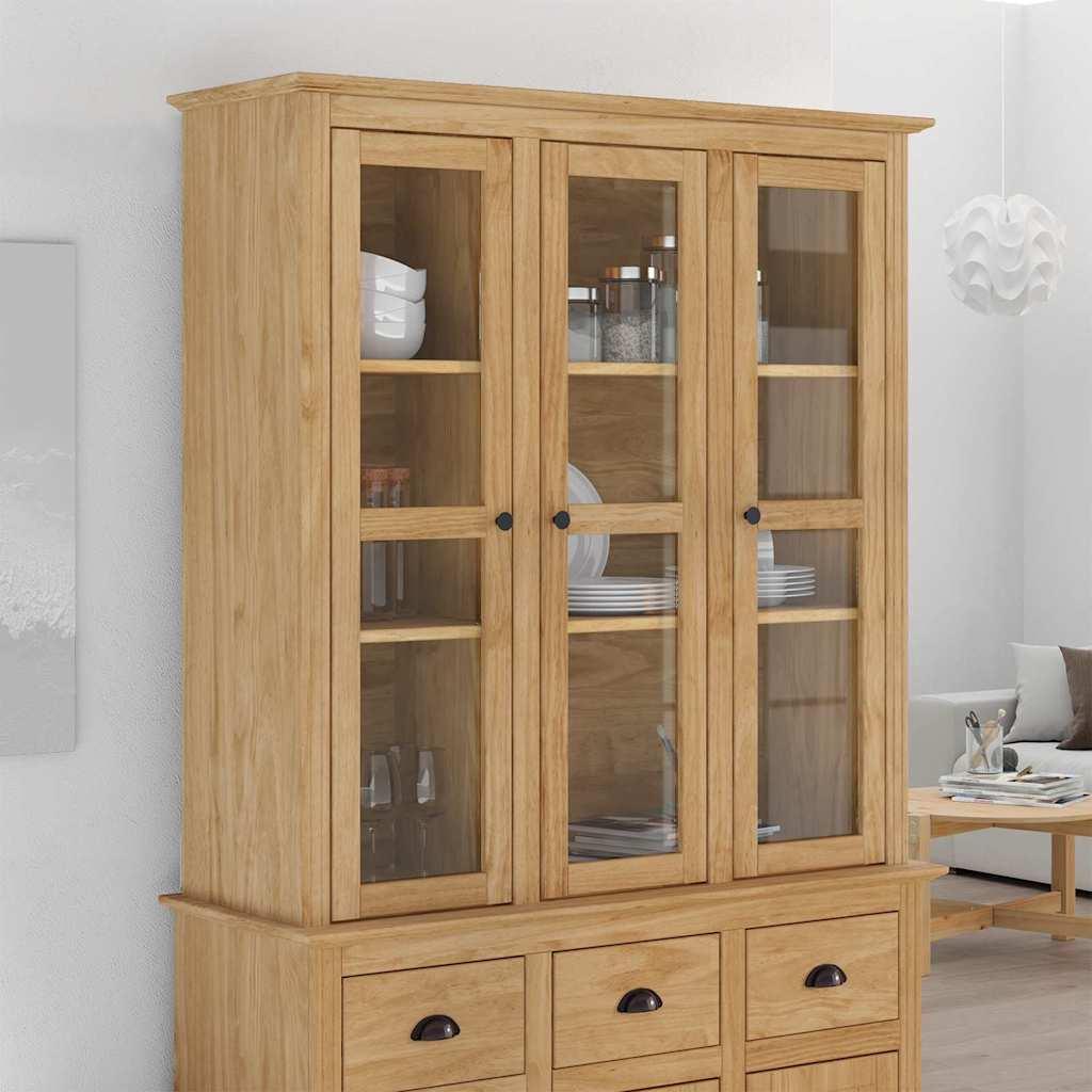 Skab med Glasdøre BODO Honningbrun 115,5 x 38,5 x 117,7 cm billede