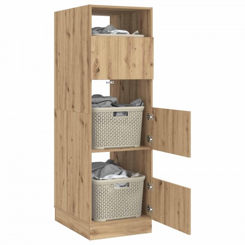 Vaskeskab med opbevaring med dør Artisan Egetræ Konstrueret træ