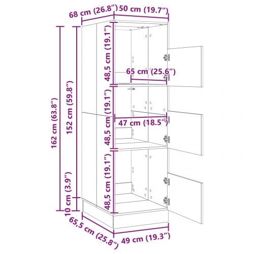 Vaskeskab med opbevaring med dør Artisan Egetræ Konstrueret træ
