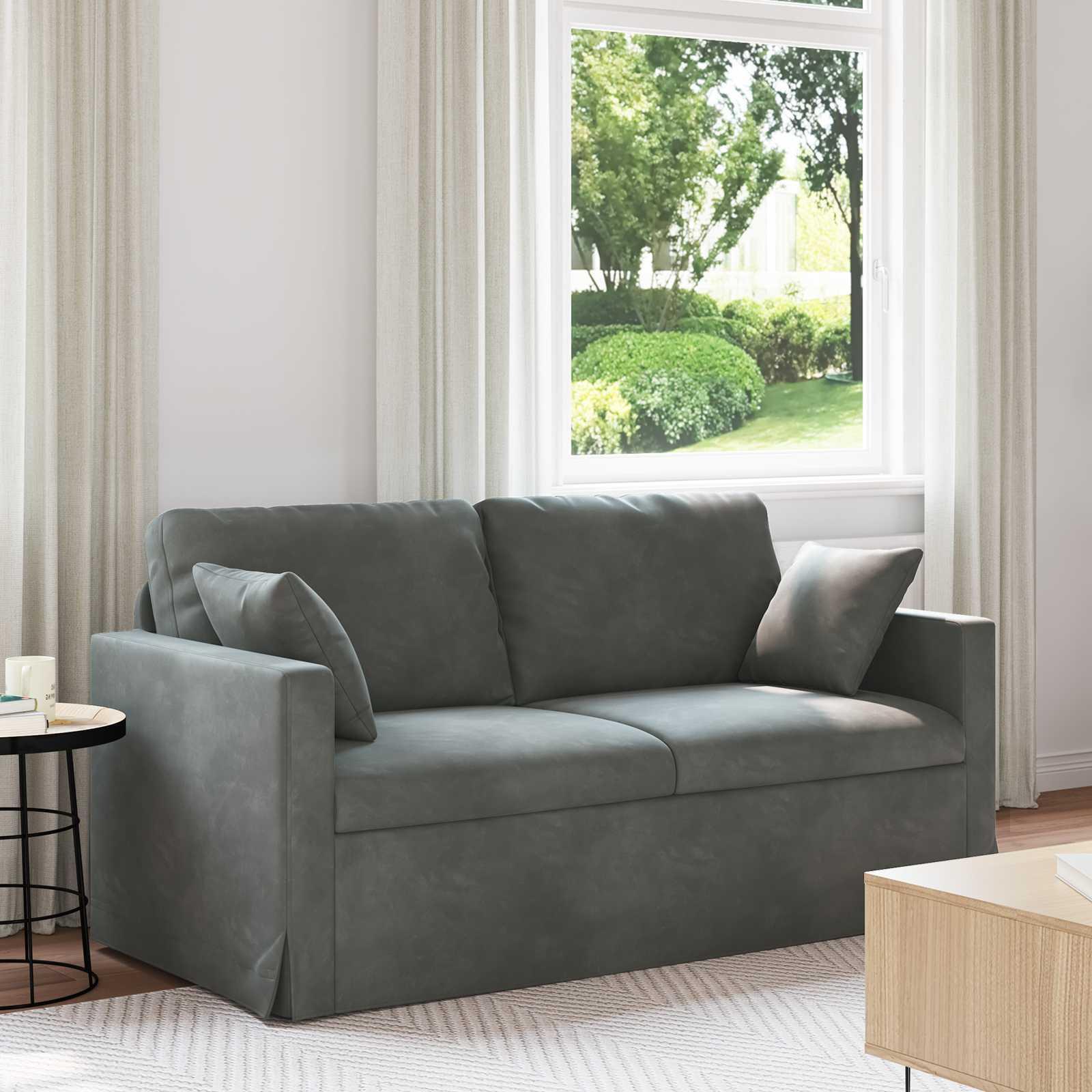 Sofa Mørkegrå Samlede dimensioner: 158 x 78 x 80 cm (B x D x H) billede