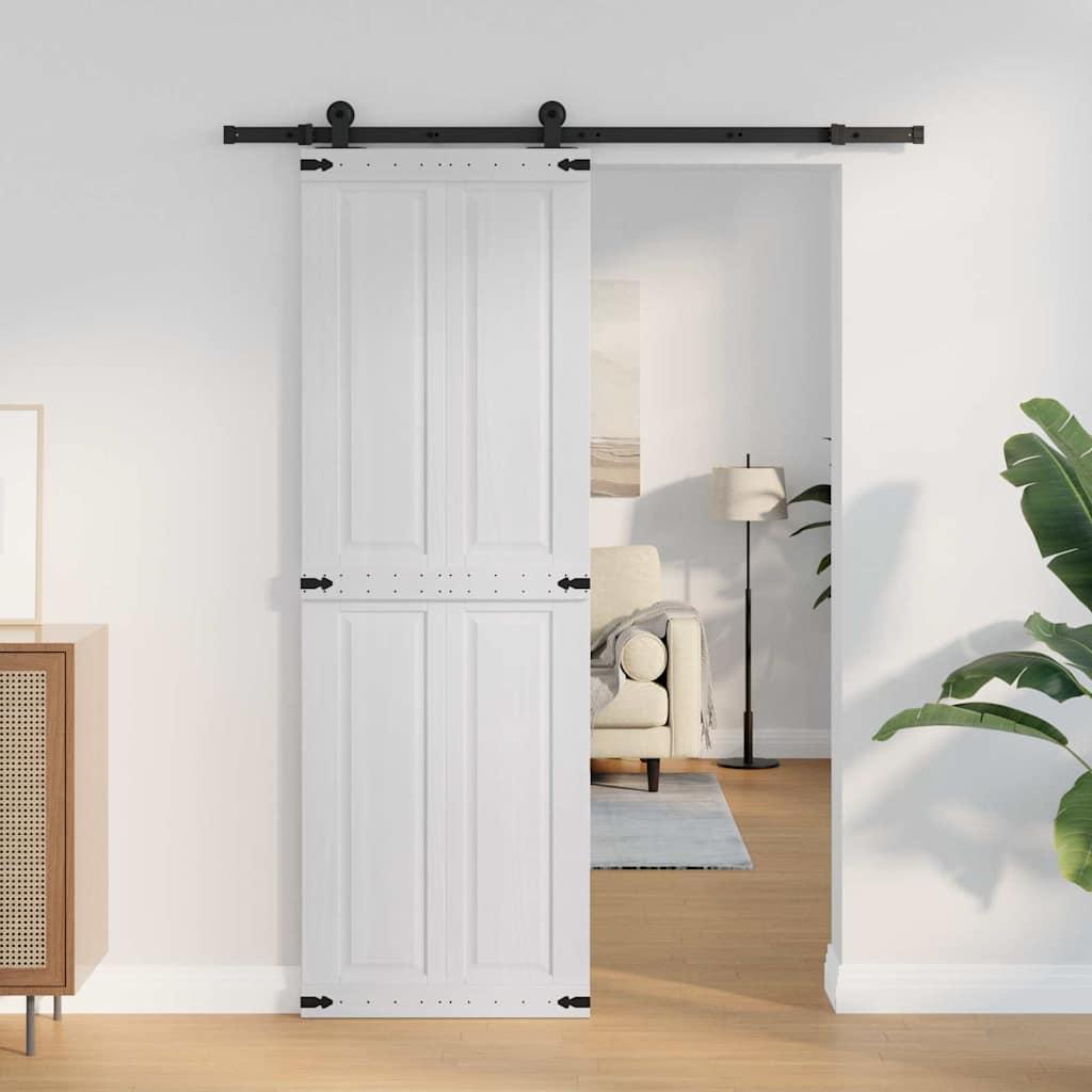 Skydedør Corona - hvid 70 × 210 cm i massivt fyrretræ billede