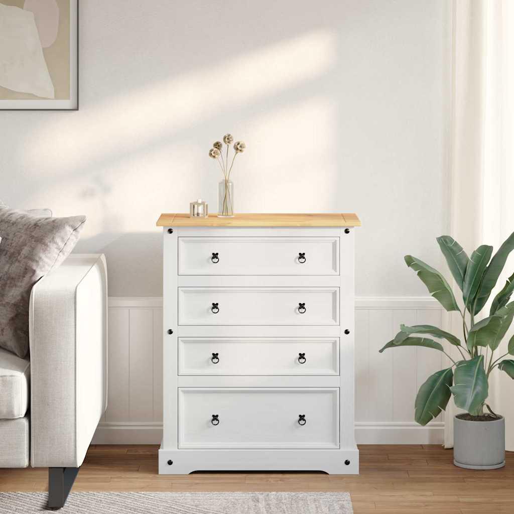 Opbevaringskister Hvid 92 x 48 x 114 cm Massivt fyrretræ billede