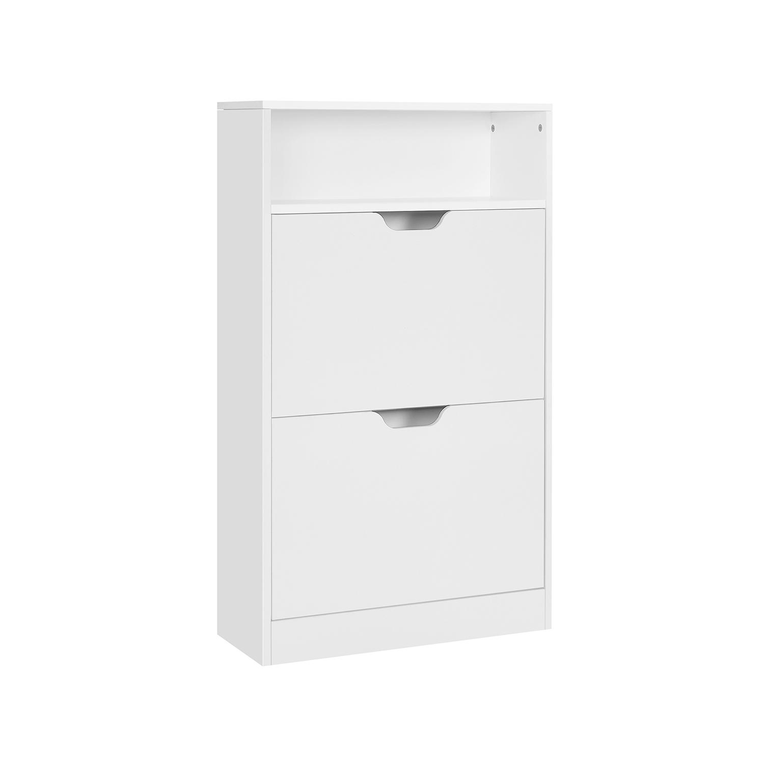 Skoskab med 2 rum - hvid, 60 × 24 × 102 cm