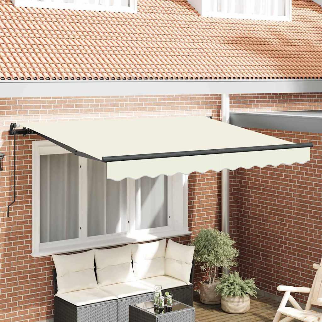 Utrækkelig Markise Creme 300 x 200 cm Stof billede
