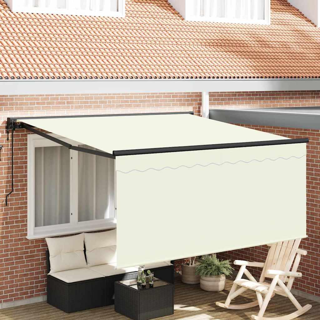 Utrækkelig Markise Creme 350 x 250 cm Polyester og Aluminium billede