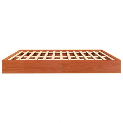 Sengeramme uden madras 200x200 cm massivt fyrretræ gyldenbrun