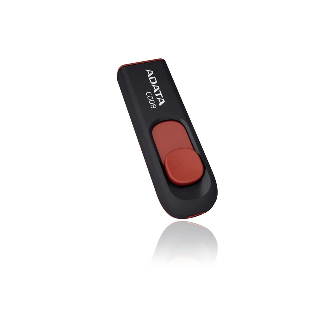 ADATA C008 USB-stick 64 GB - USB 2.0, Type‑A, sort/rød billede