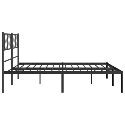 Sengeramme med sengegavl 200×200 cm - metal, sort