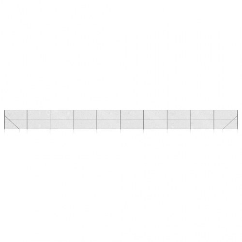 Trådhegn med jordspyd 2 × 25 m - antracitgrå, galvaniseret stål med PVC