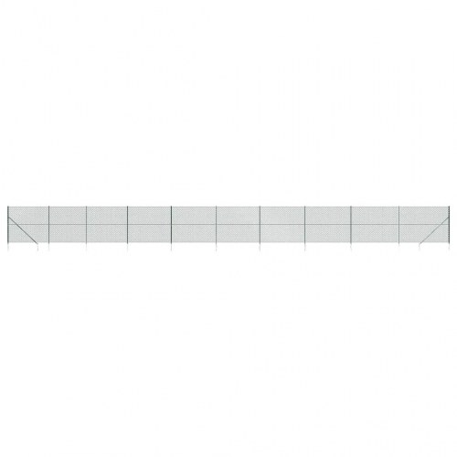 Trådhegn med jordspyd 2,2 × 25 m - grøn, galvaniseret stål med PVC