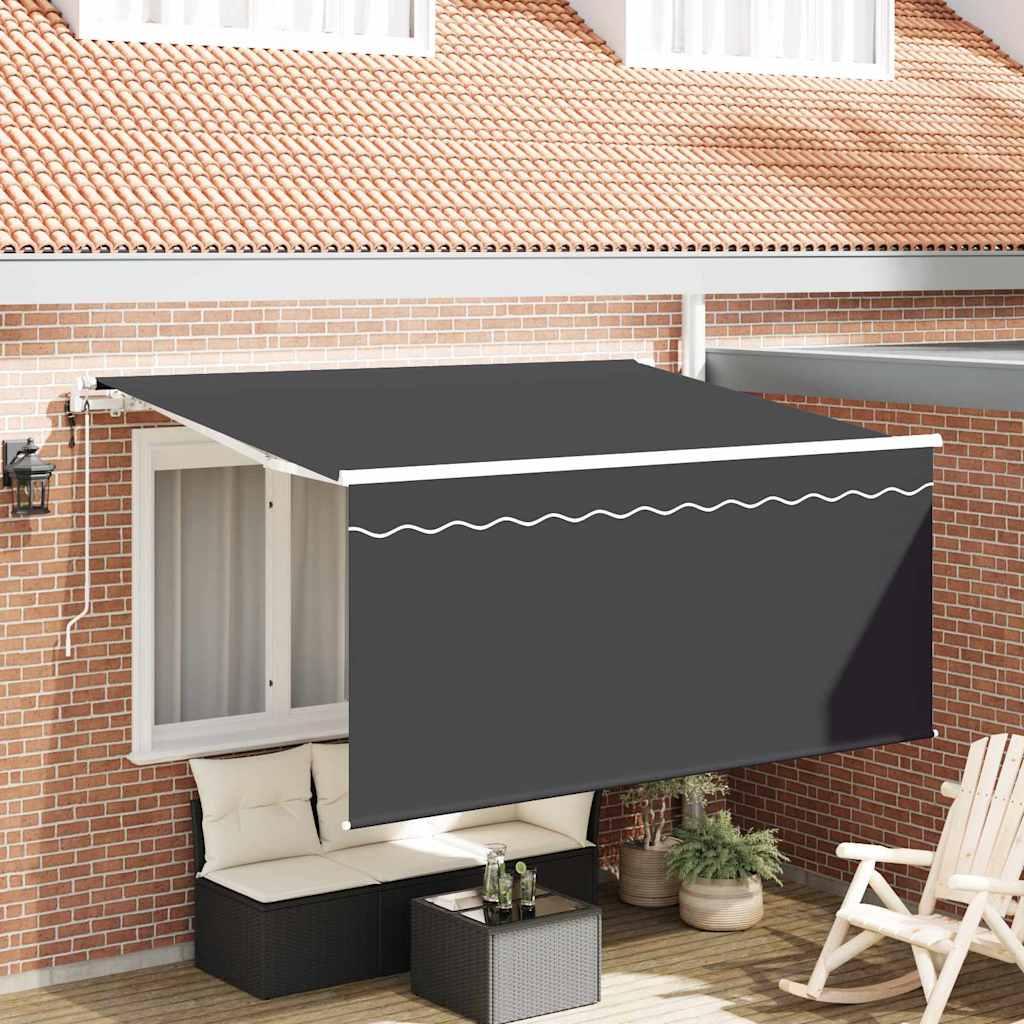 Udtrækkelig markise - antracit 300 × 200 cm i polyester og aluminium billede