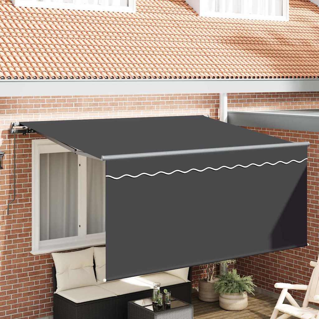 Utrækkelig Markise Stribet Antracit 300 x 200 cm Stof billede