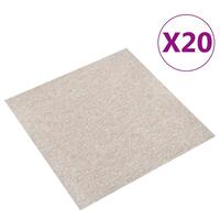 Tæppefliser 20 stk. 5 m² 50x50 cm lys beige