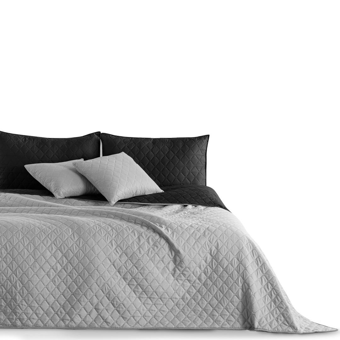 DecoKing AXEL sengetæppe 200×220 cm - grå/sort mikrofiber billede